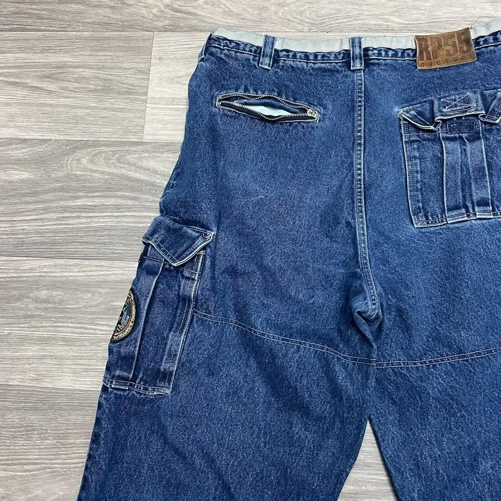 Vintage Jeans Mens 38x33 Blue Baggy Rave‎ Cargo Skate Y2K Cyber Jnco Southpole